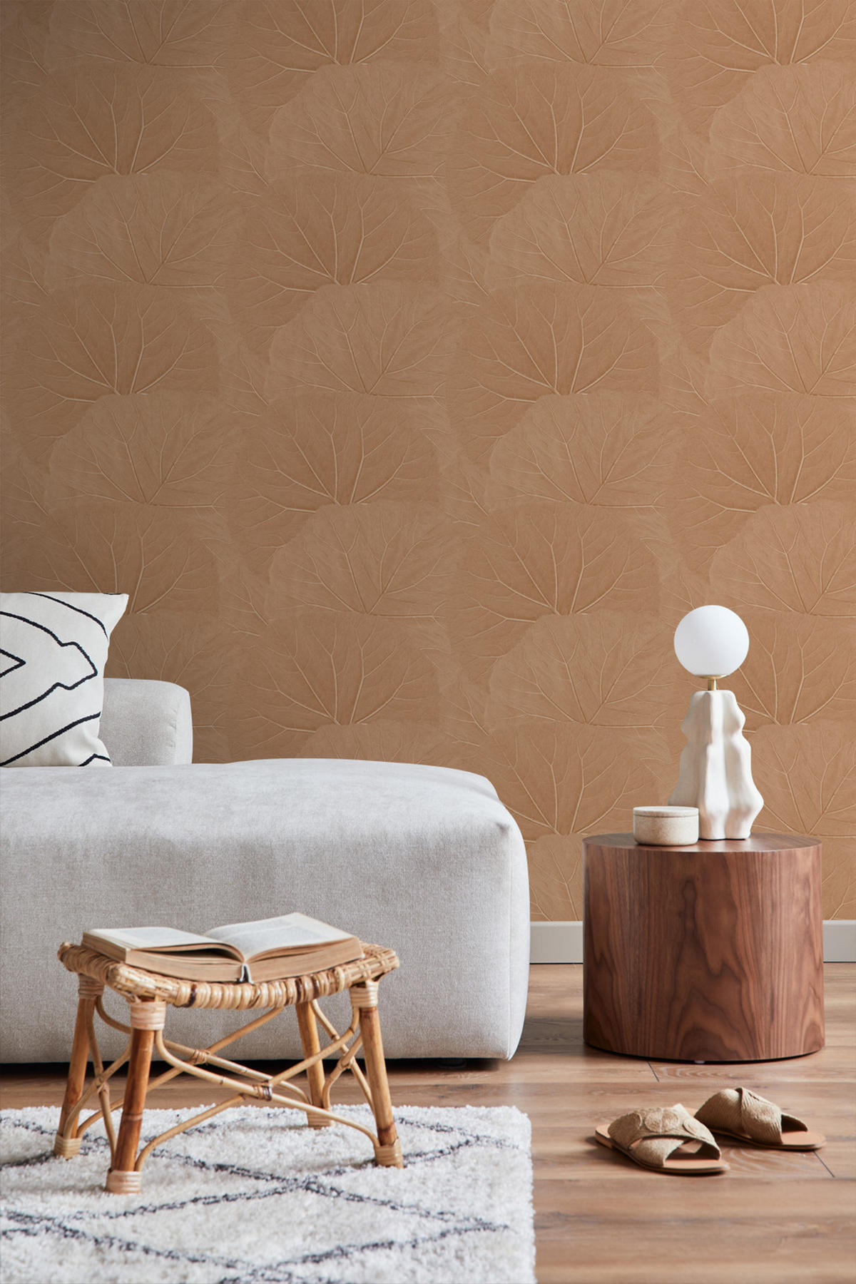 TAPETE Blätter 53 cm x 10.05 m - Terracotta, Papier (53/1000cm) - ESTAhome
