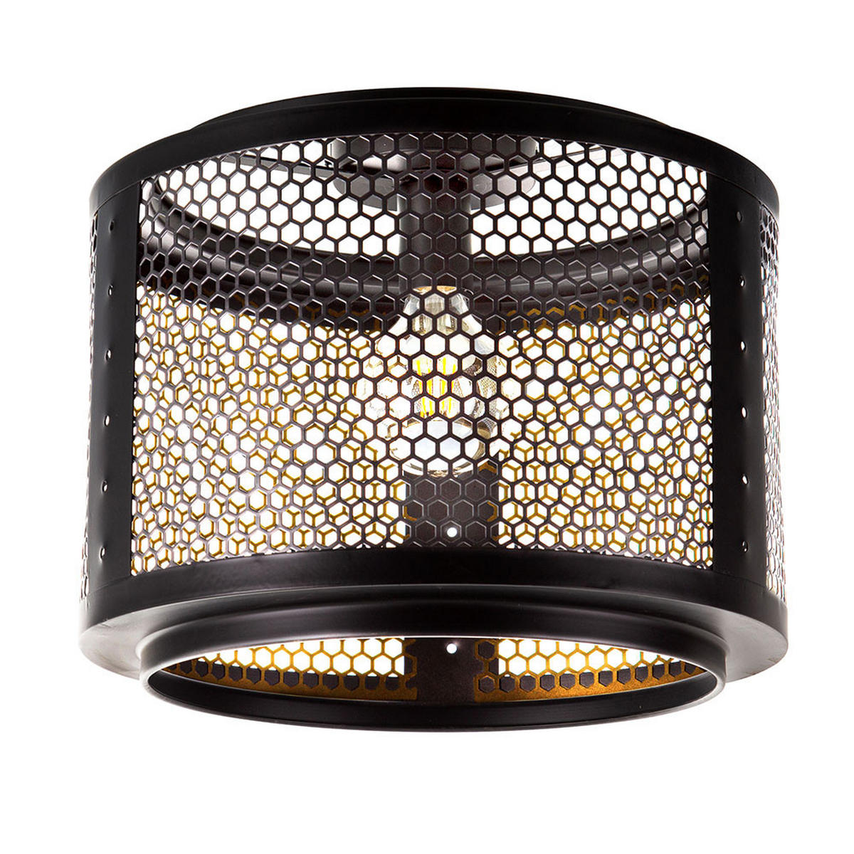 DECKENLEUCHTE Metall Schwarz Gitterschirm - Schwarz, Metall (40/40/34cm) - Nowa
