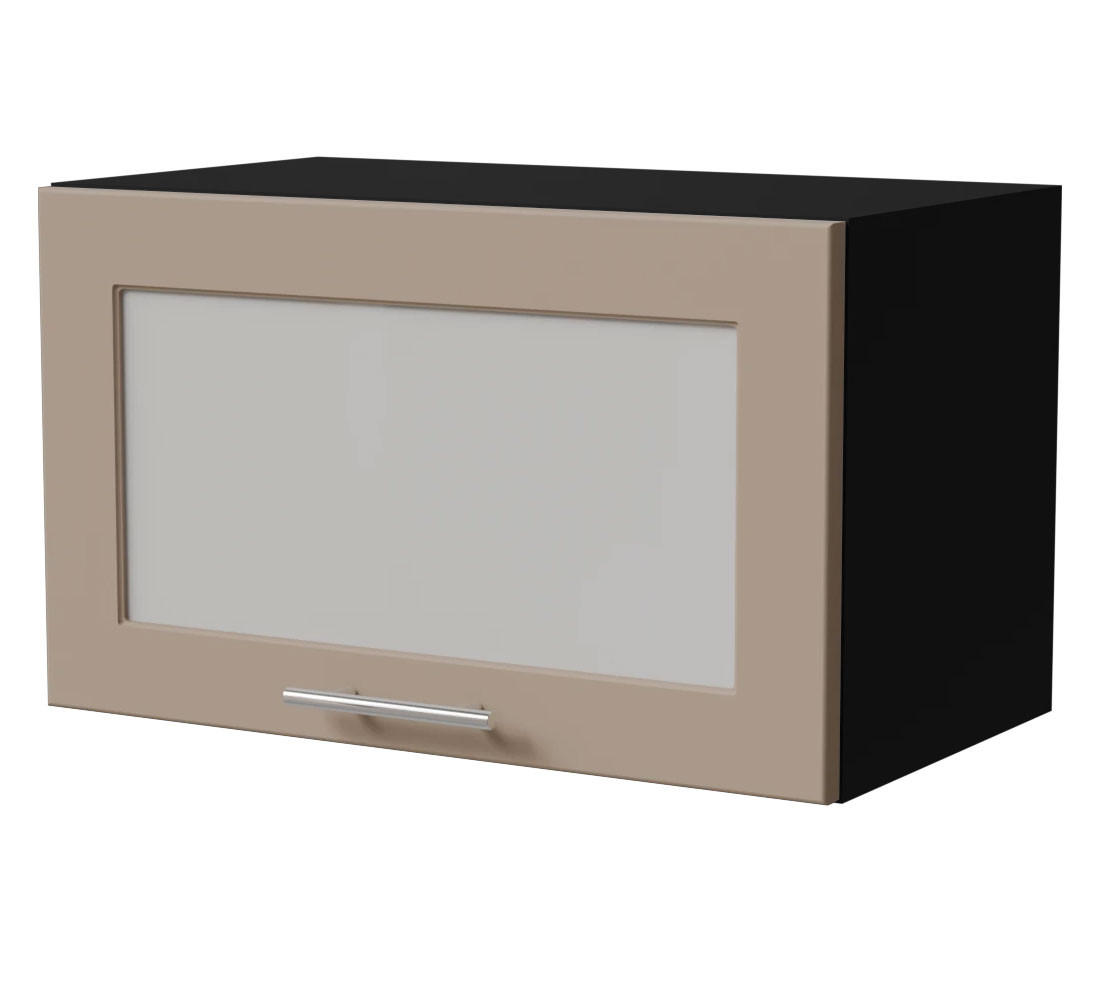 KLAPPHÄNGESCHRANK Brerra W4BS/60 Schwarz / RAL 1019 graubeige Matt 60 / 32,5 / 36cm - Graubraun/Schwarz, Holz/Holzwerkstoff (60/36/32.5cm) - Feldmann-Wohnen
