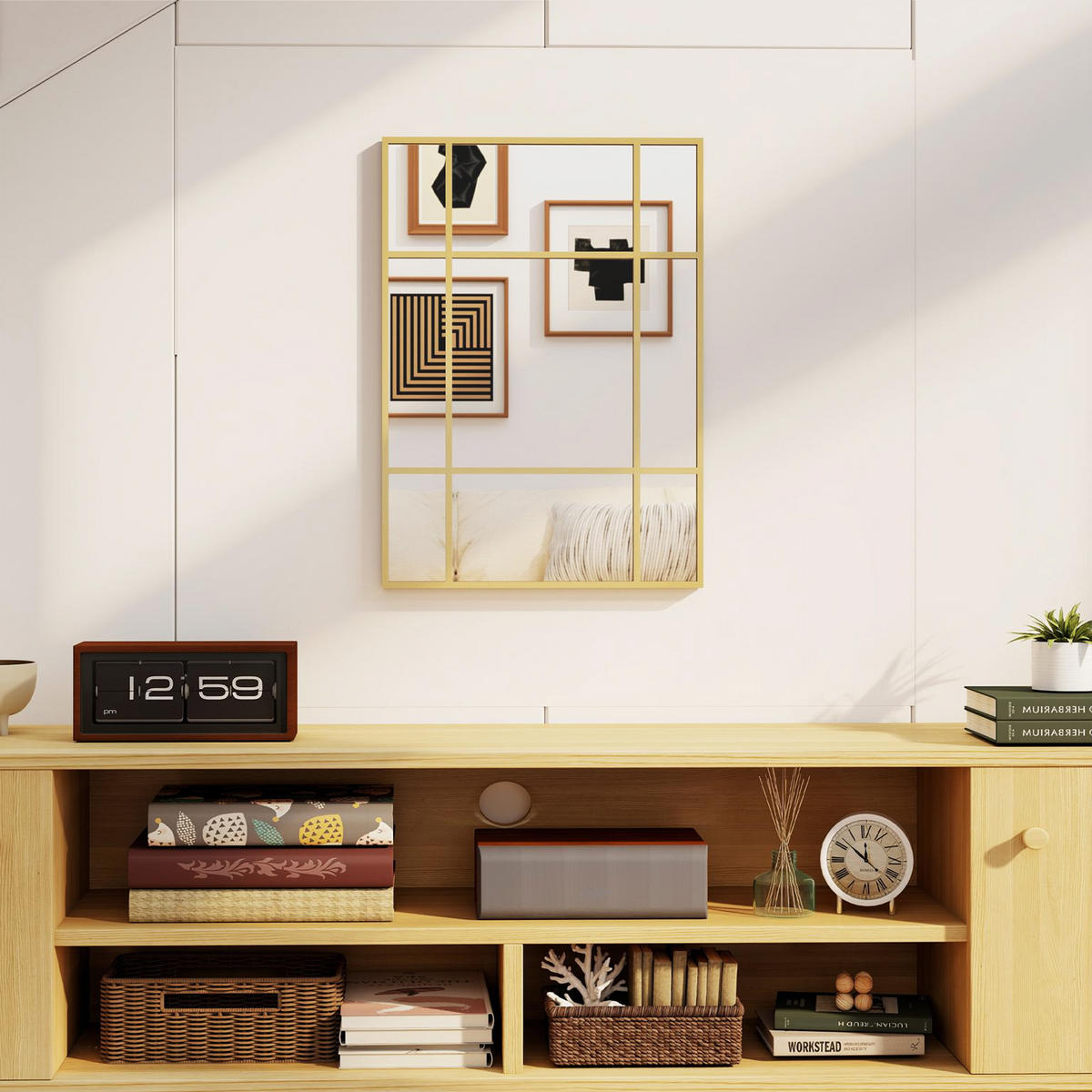 WANDSPIEGEL Glas Metall Gold - Goldfarben, Glas (2/70/50cm) - HOMCOM