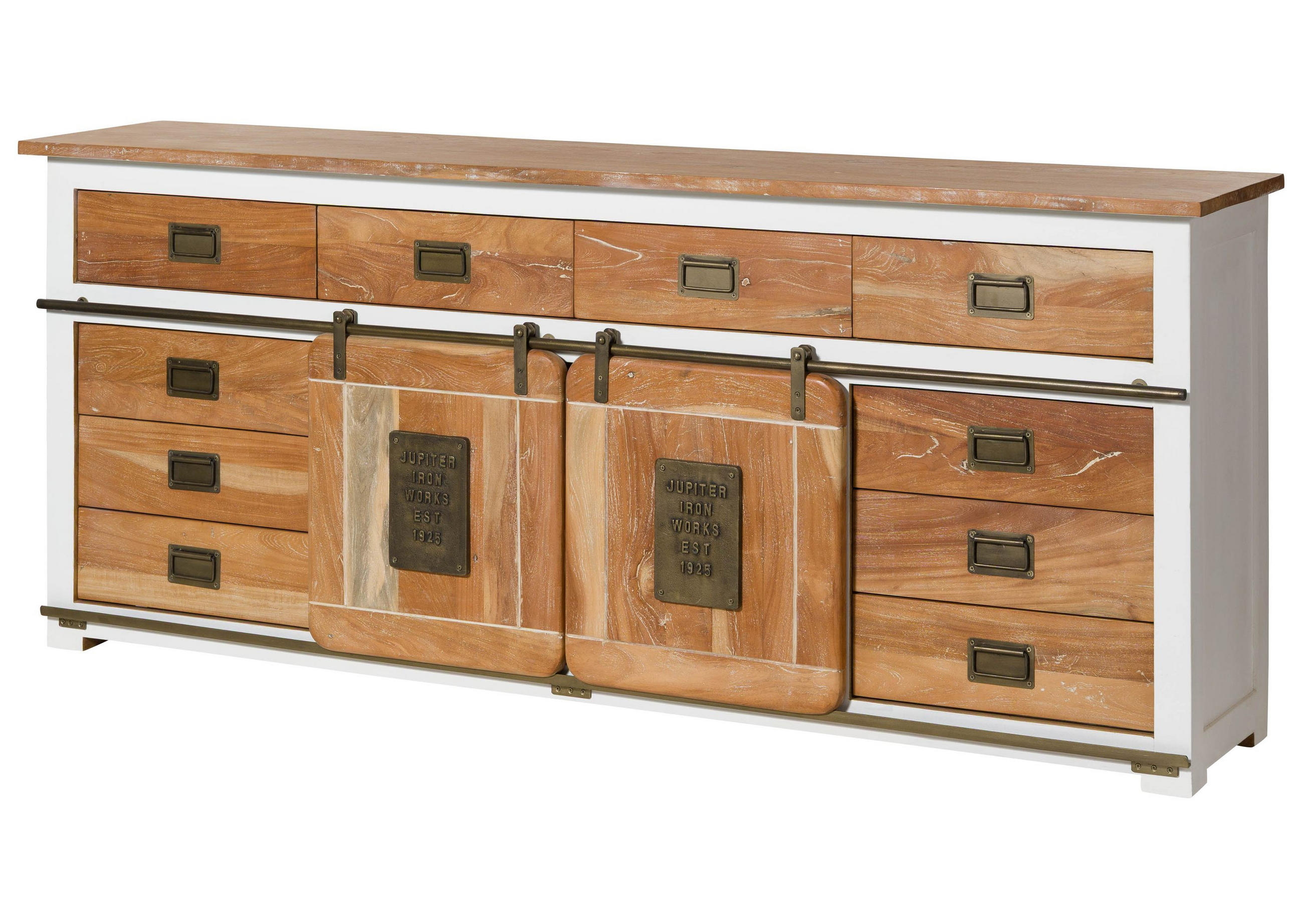 Massivmoebel24 Sideboard Weiß 220x90x45 cm
