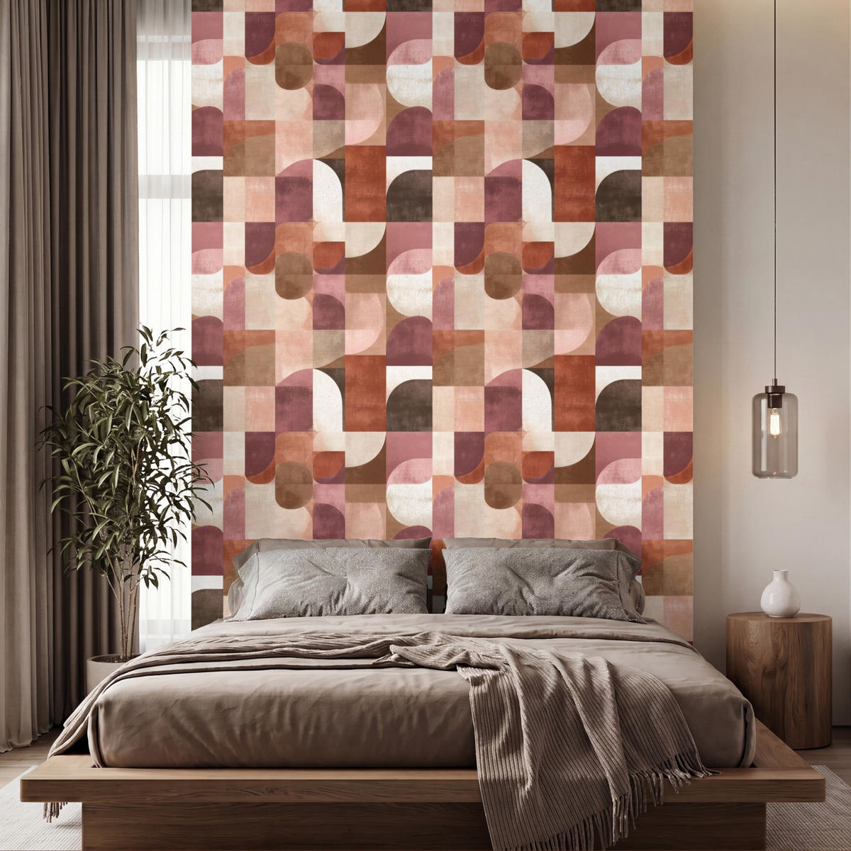 TAPETE - Geometrie - Modern - Retro - 180x280 cm - Multicolor, Papier (180/280cm) - OnlyWow
