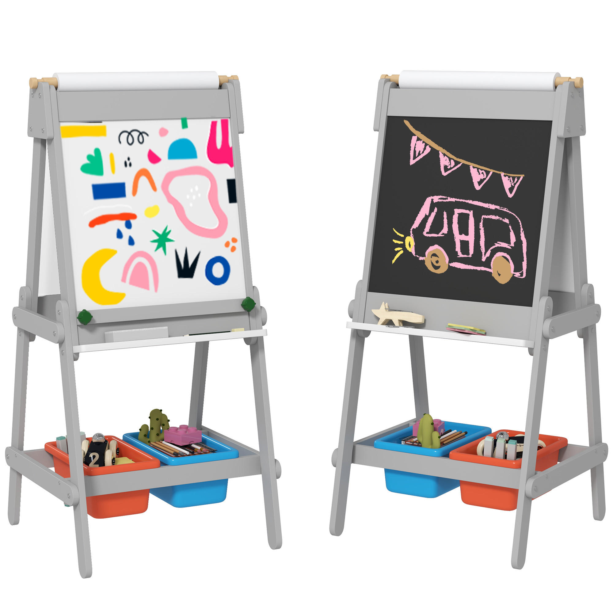 KINDERTAFEL - Grau, Holzwerkstoff (50/108/51cm) - AIYAPLAY