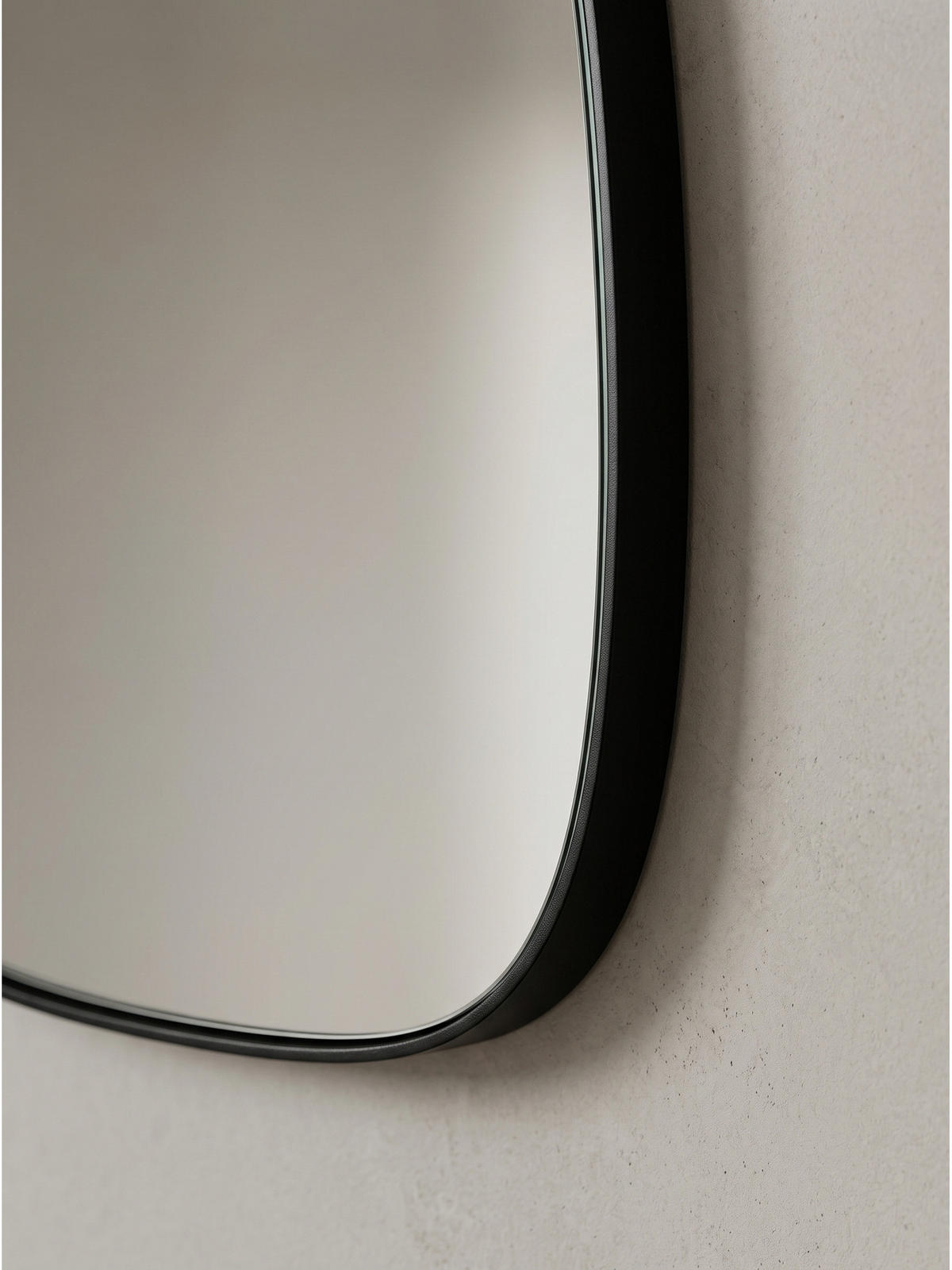 WANDSPIEGEL Asymmetrisch Metall Schwarz 53x60 cm Moderner Rahmen - Schwarz, Glas (53/60/3cm) - KADIMA DESIGN