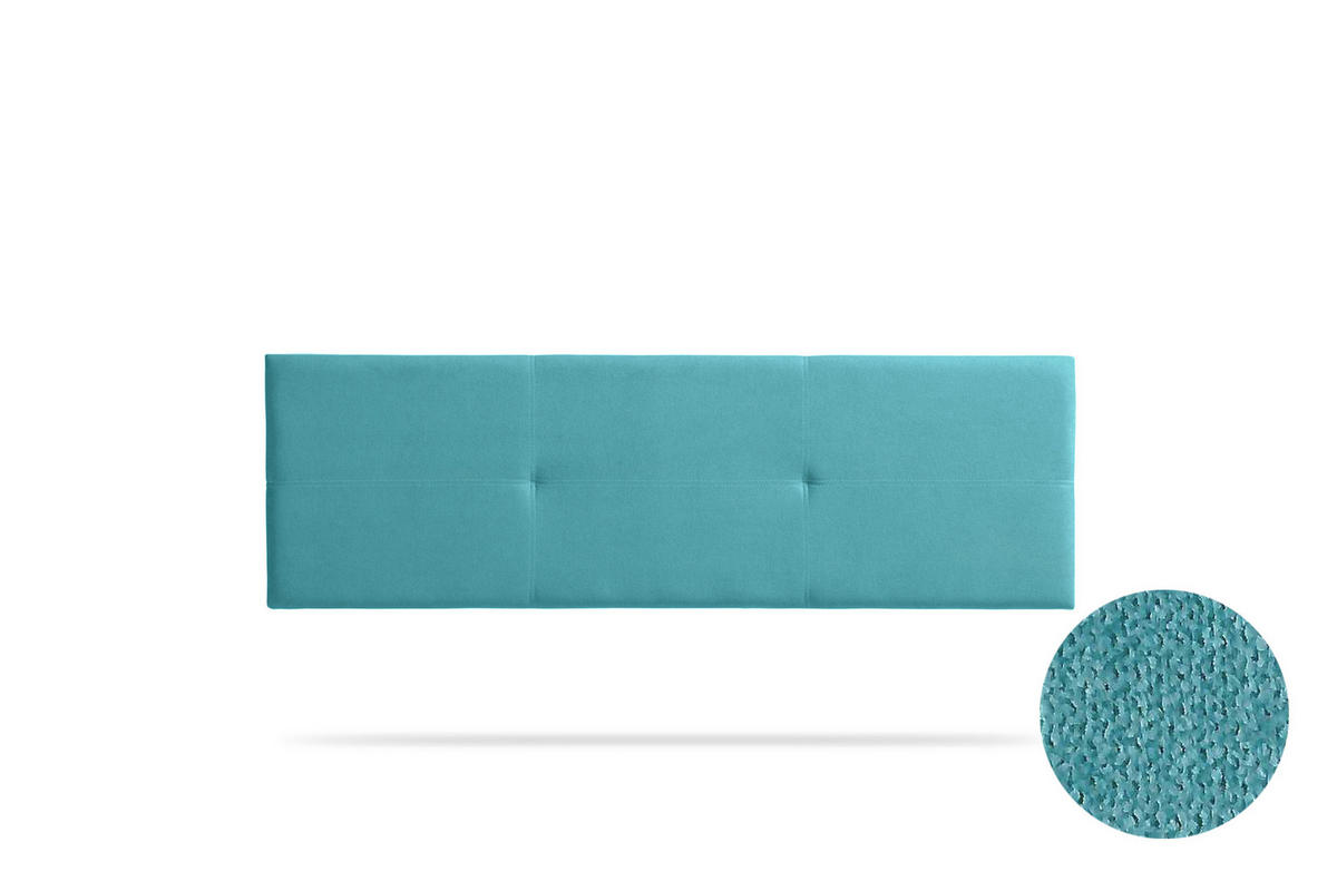 KOPFTEIL gepolstert ALMA Aqualine 170x50x5 cm - Türkis - Moonia - Türkis, Holz (170/5/50cm)