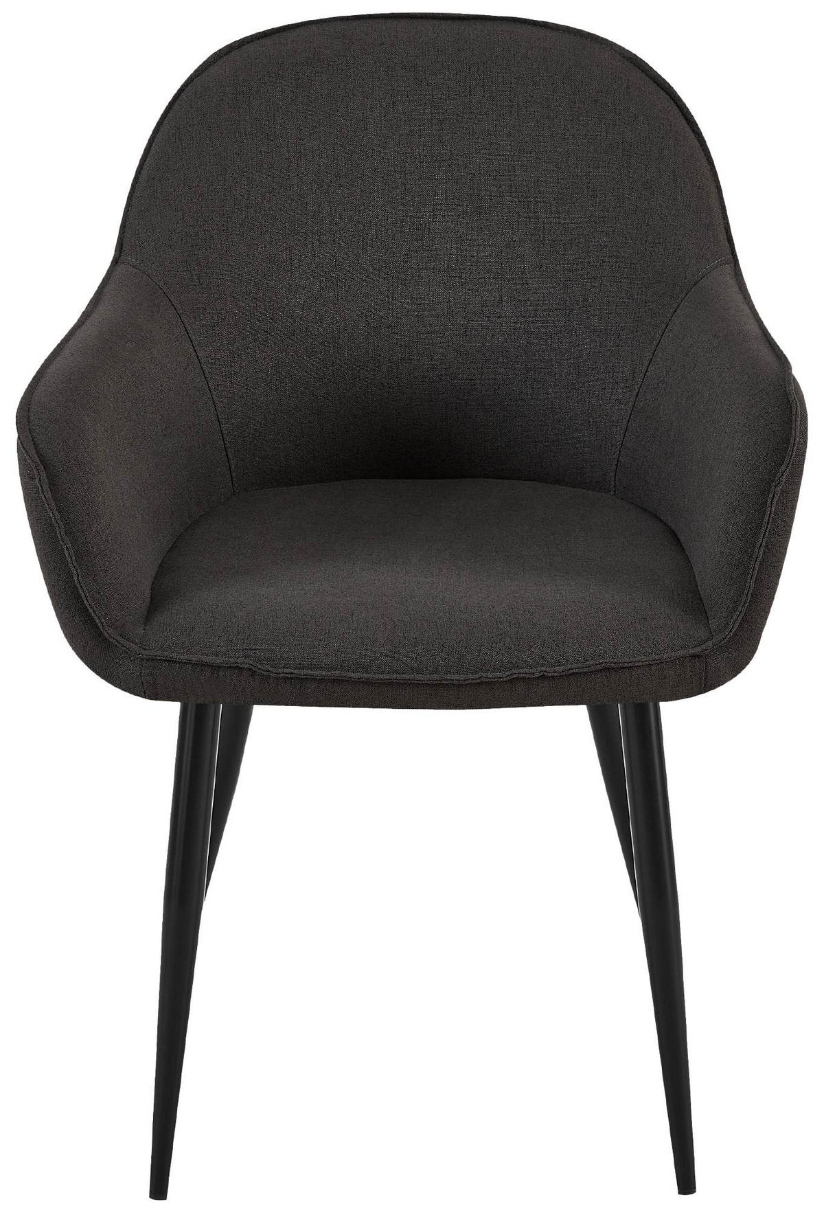 WOHNZIMMERSTUHL 2er Set Stoff schwarz - Schwarz, Textil/Metall (60/84/60cm) - CLP