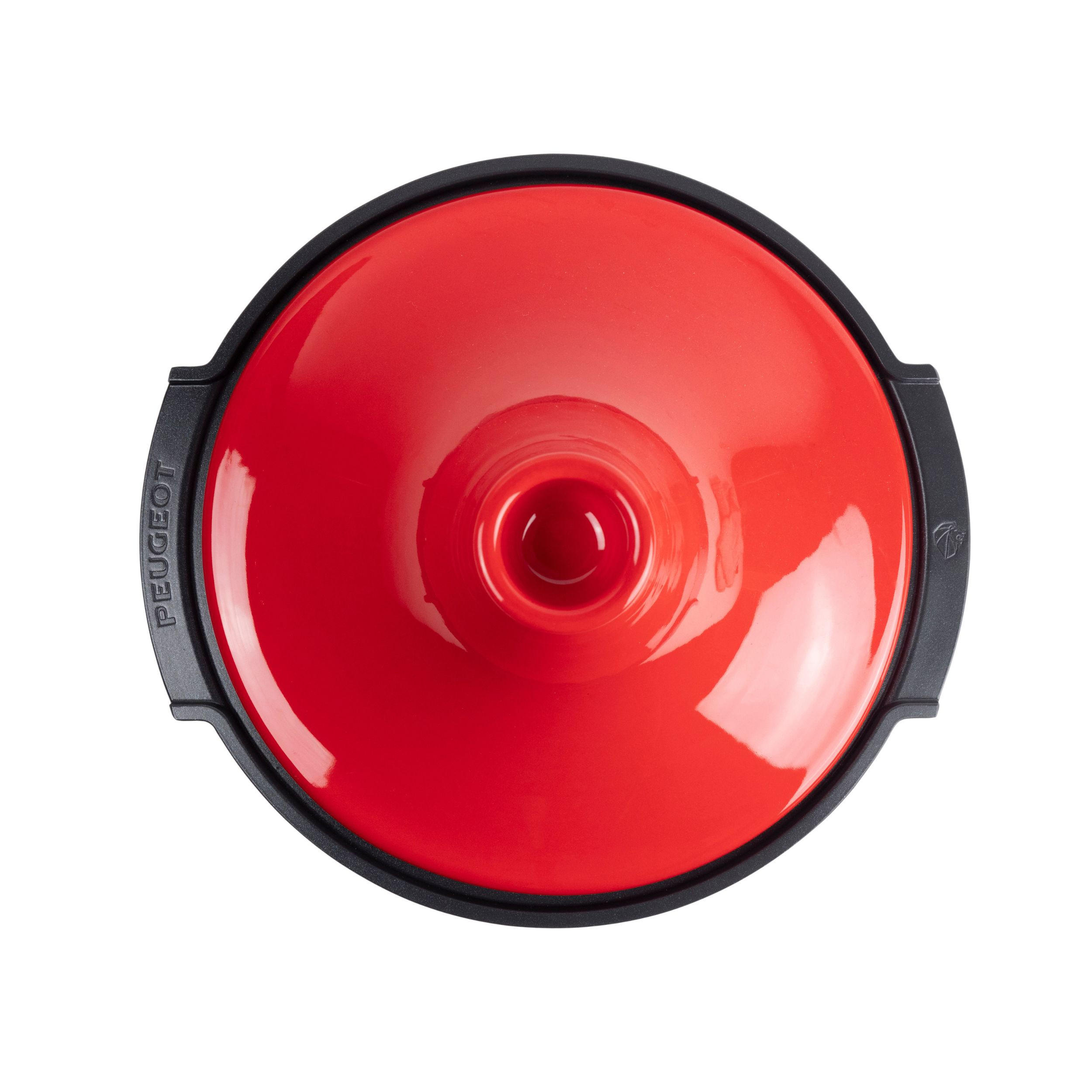 TAGINE Atlas Rot Aluminium Keramikdeckel für alle Herdarten - Rot, Keramik (32.8/30.2/24cm) - PEUGEOT