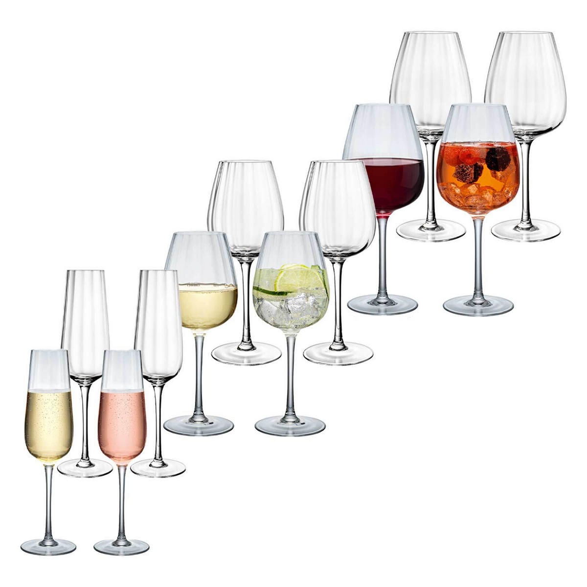 WEIN- UND SEKTGLÄSERSET Rose Garden transparent 12er Set - Transparent, Glas - Villeroy & Boch