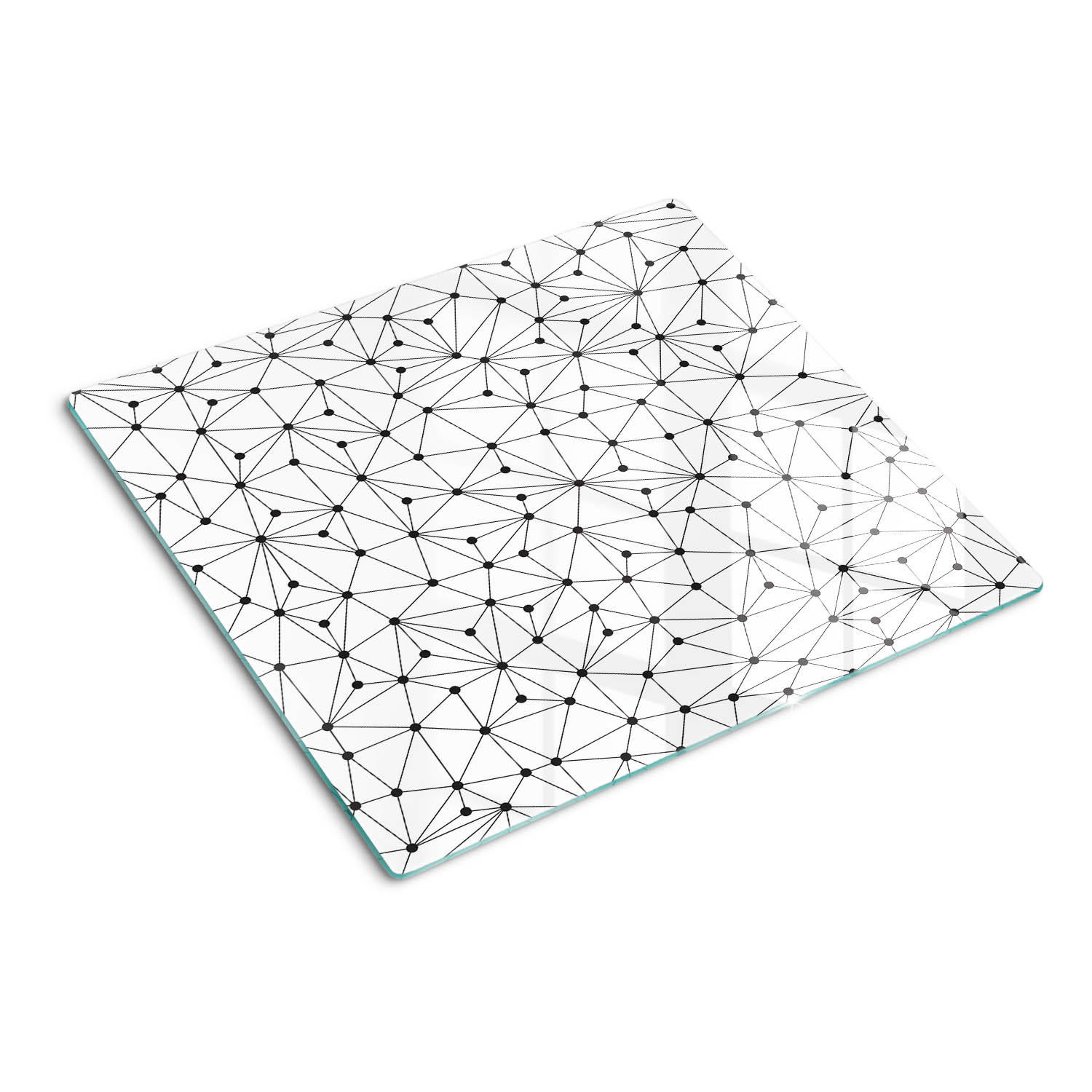 GLASPLATTE 60x52 cm Linien und Kreise - Schwarz, Glas (60/0.4/52cm) - TULUP
