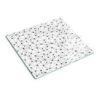 GLASPLATTE 60x52 cm Linien und Kreise - Schwarz, Glas (60/0.4/52cm) - TULUP