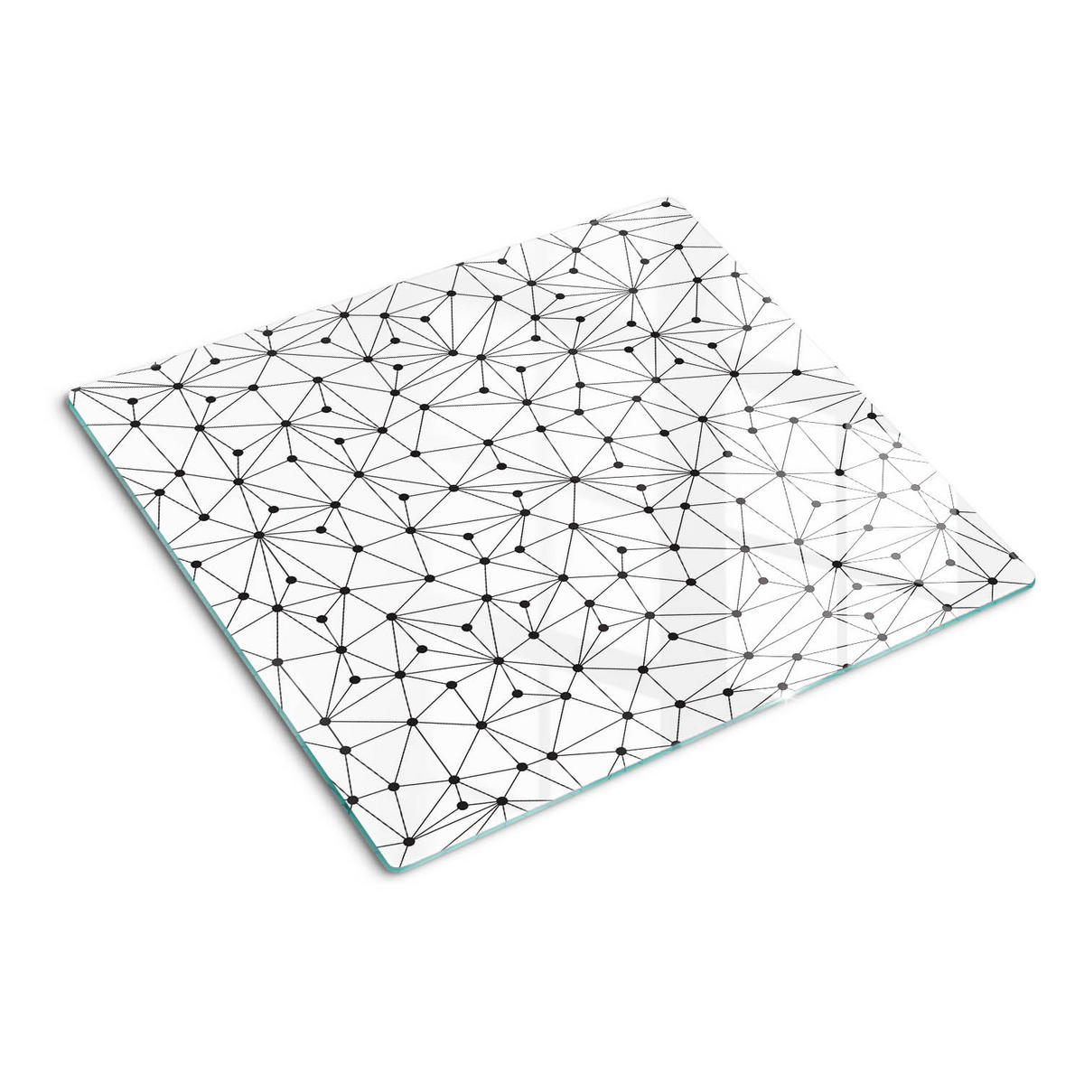 GLASPLATTE 60x52 cm Linien und Kreise - Schwarz, Glas (60/0.4/52cm) - TULUP