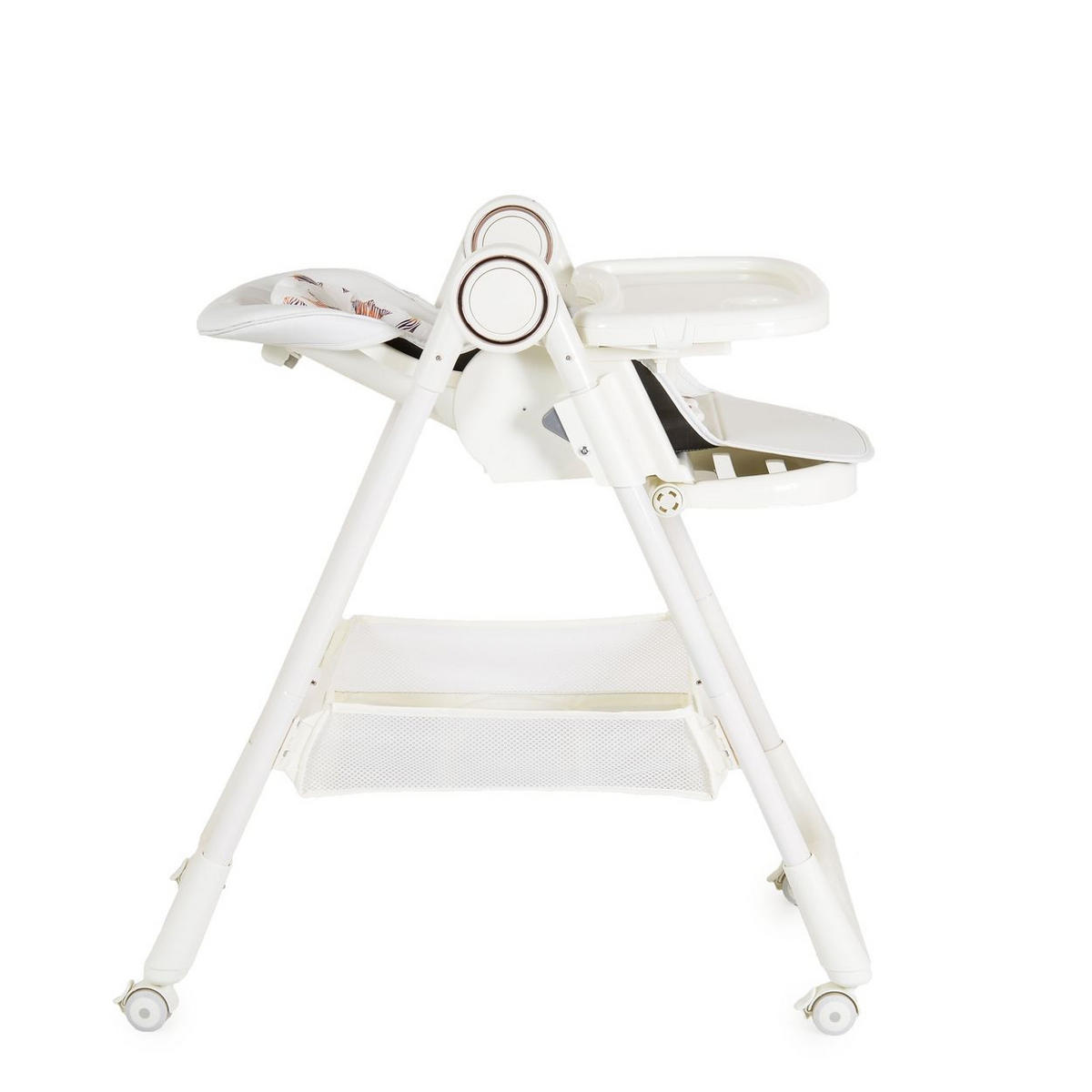 HOCHSTUHL Surprise faltbar weiß Lätzchen Schüssel Löffel Gabel Räder Korb - Weiß, Metall (52/90/86cm) - Moni