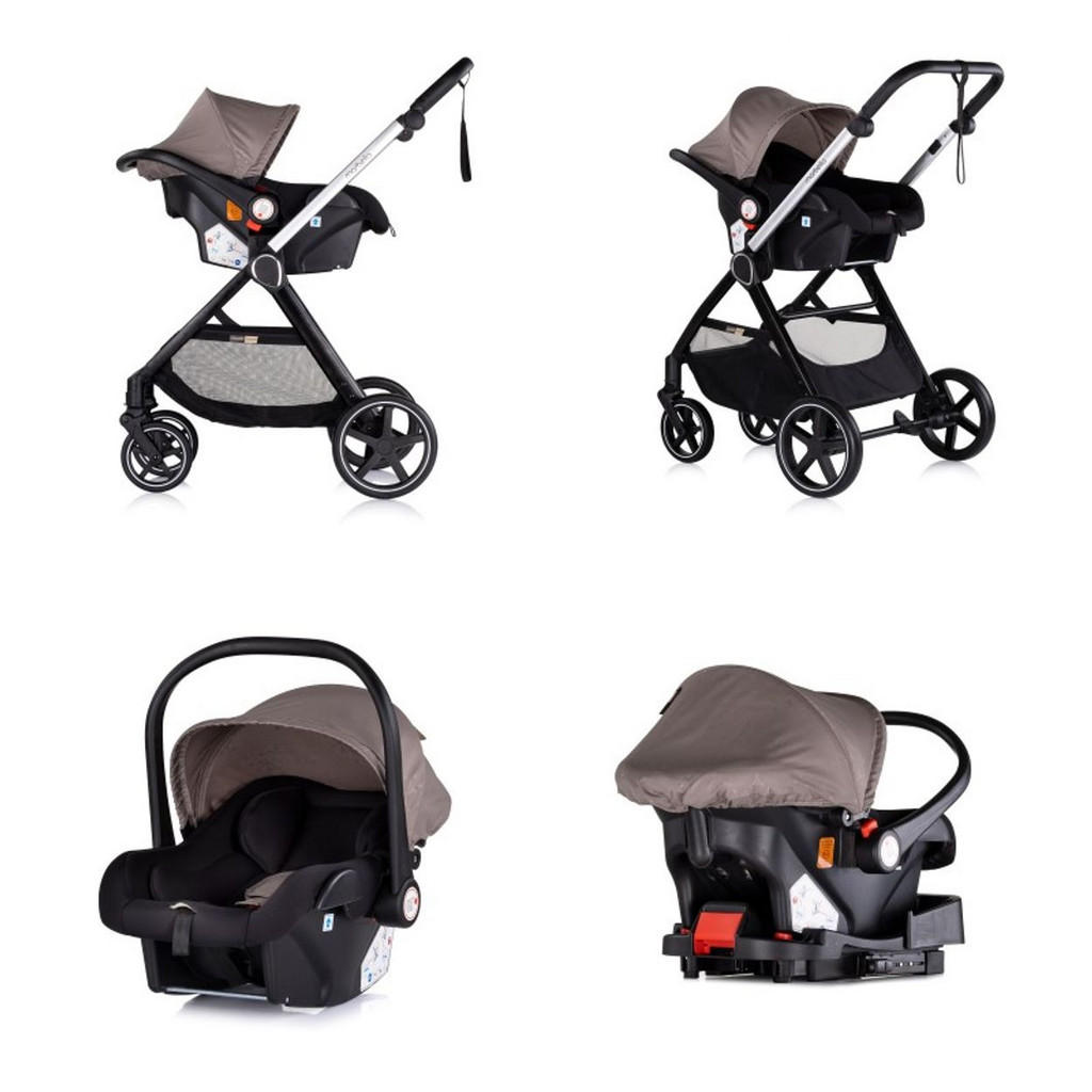 Thumbnail - Chipolino Kombikinderwagen, Beige, Metall, 63x108x90 cm, unisex, Federung, Baby on Tour, Kinderwagen & Buggys, Kombikind...
