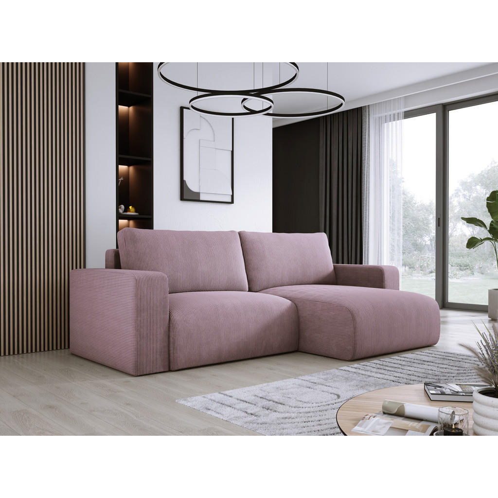 Thumbnail - DomoHome Ecksofa, Hellrosa, Textil, Rechteckig, 247x143 cm, Wohnzimmer, Sofas & Couches, Wohnlandschaften, Ecksofas