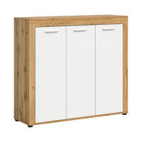 SCHUHSCHRANK JAM (B/H/T: ca. 120/108/37 cm) in Wotan Eiche Nachbildung/weiß - Eichefarben, Holzwerkstoff (120/108/37cm)