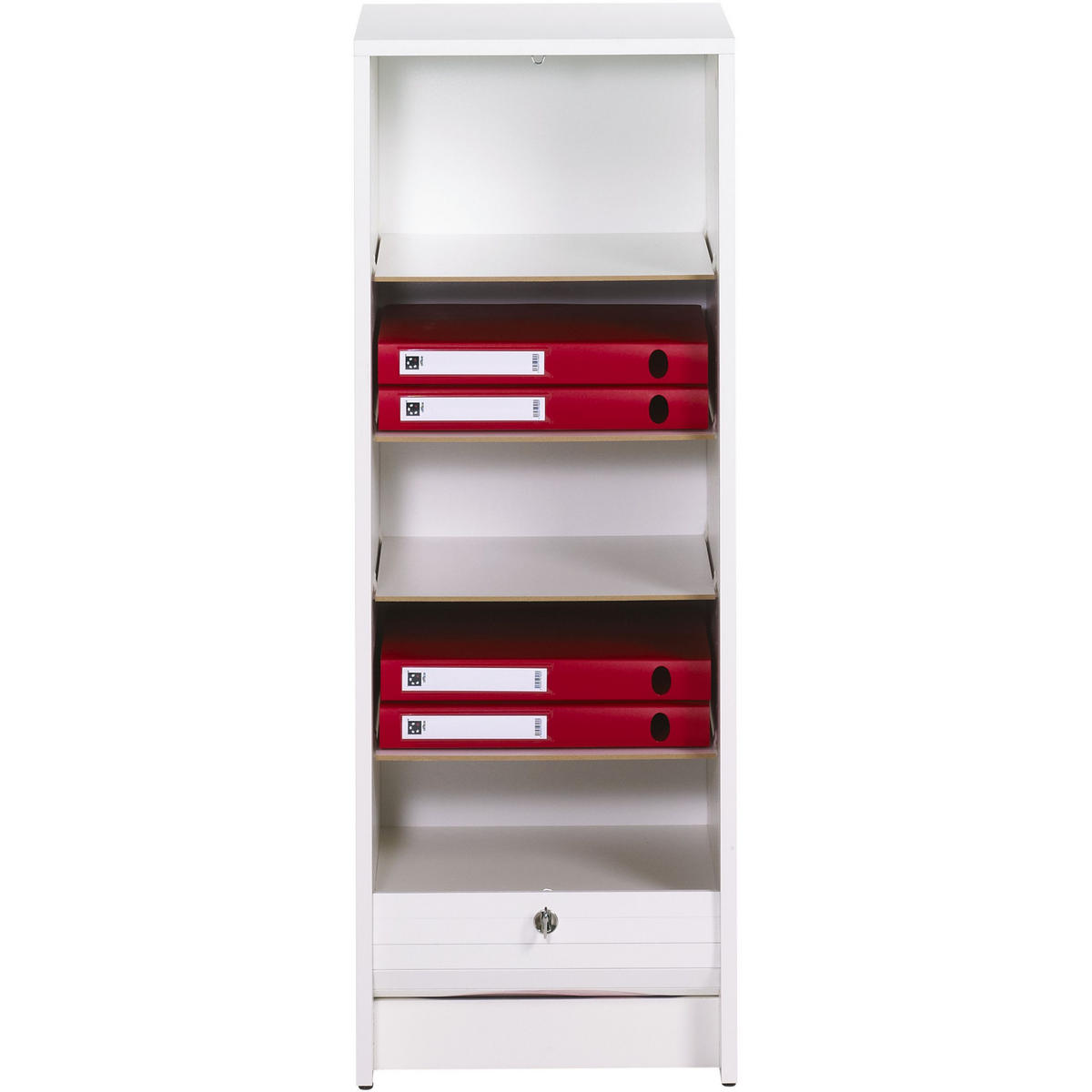 AKTENSCHRANK mit Rolladentür 38,5/35/104cm - Weiß, Holzwerkstoff (35/104/38.5cm) - Simmob