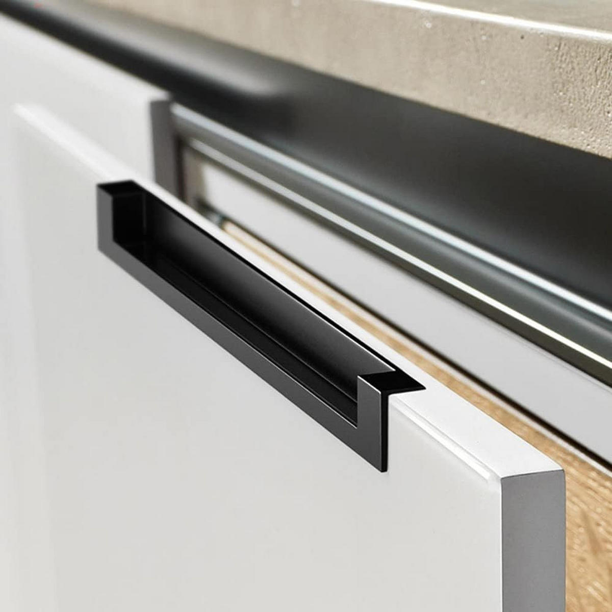 MÖBELGRIFF 2er-Set - Schwarz, Metall (2.9/2.9/10.6cm)