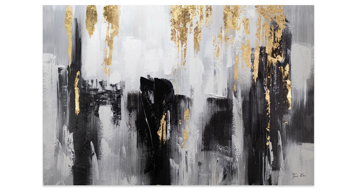 ÖLGEMÄLDE 120/80 cm - Schwarz, Holz/Textil (2.4/80cm) - KUNSTLOFT