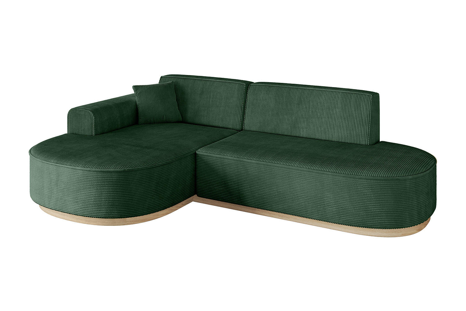 ECKSOFA Ottomane Links MARI-L1-v1 - 243x171x83 cm Grün Cord - Grün, Holzwerkstoff/Textil (243/171cm) - ALTDECOR