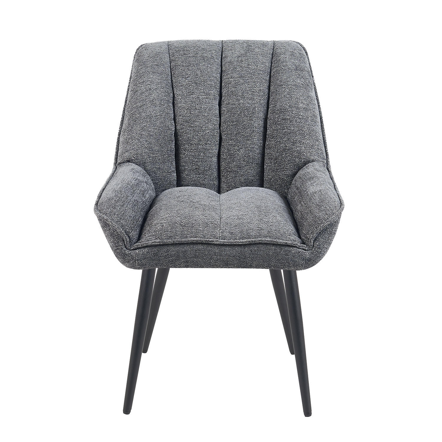 ESSZIMMERSTUHL Mika-Tara - Schwarz/Grau, Textil/Metall (60/88/68cm) - DUBI Möbel