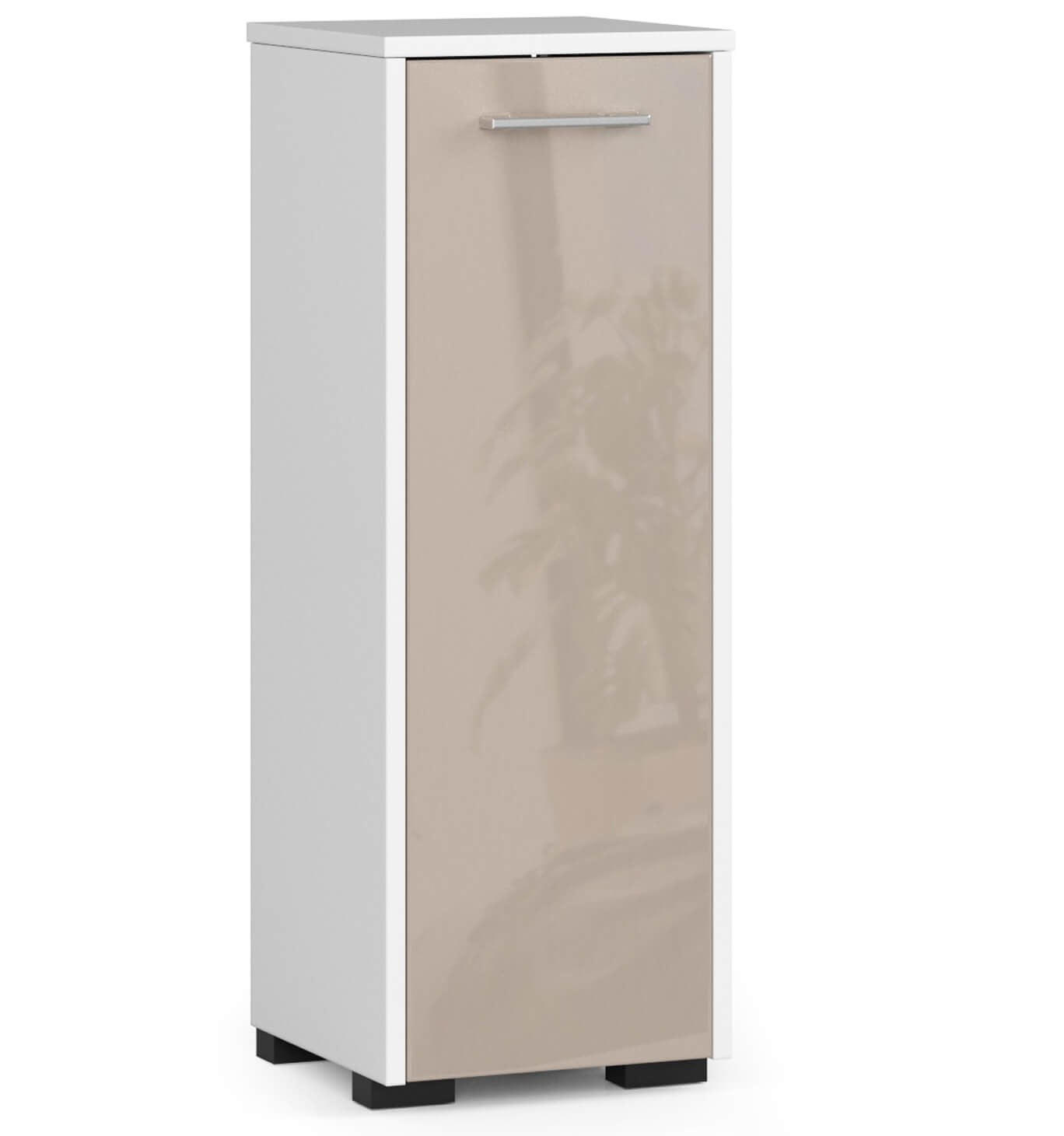 BADKOMMODE Weiß, Cappuccino Glanz 85/30/30 - Weiß/Cappuccino, Holzwerkstoff (30/85/30cm) - RAUMHIRSCH FURNITURE