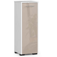 BADKOMMODE Weiß, Cappuccino Glanz 85/30/30 - Weiß/Cappuccino, Holzwerkstoff (30/85/30cm) - RAUMHIRSCH FURNITURE