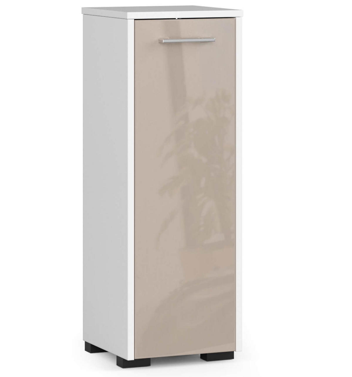 BADKOMMODE Weiß, Cappuccino Glanz 85/30/30 - Weiß/Cappuccino, Holzwerkstoff (30/85/30cm) - RAUMHIRSCH FURNITURE