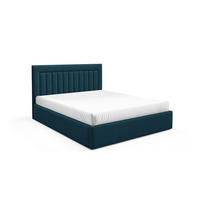 POLSTERBETT BEA I mit Bettkasten 180x200,Doppelbett mit Stauraum,Lattenrost,Boxspringbett-Optik,ohne Matratze Dunkelblau - Dunkelblau, Holz (180/200cm) - Furnistar