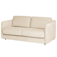SCHLAFSOFA mit Matratze - Creme/Schwarz, Kunststoff/Textil (194/86/104cm) - home24