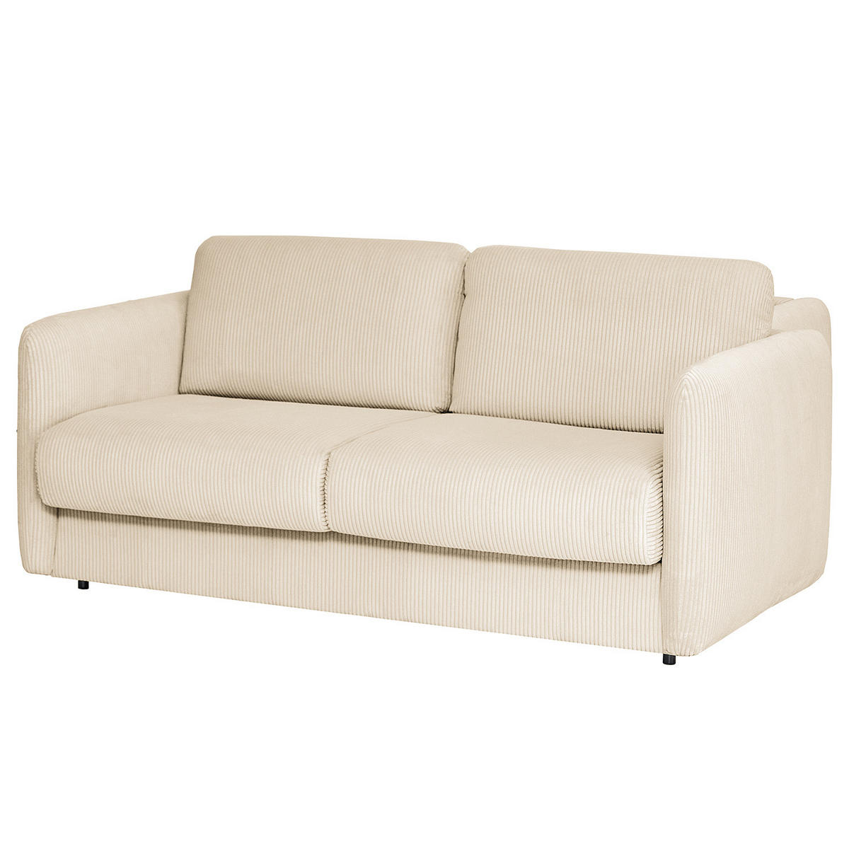 SCHLAFSOFA mit Matratze - Creme/Schwarz, Kunststoff/Textil (194/86/104cm) - home24