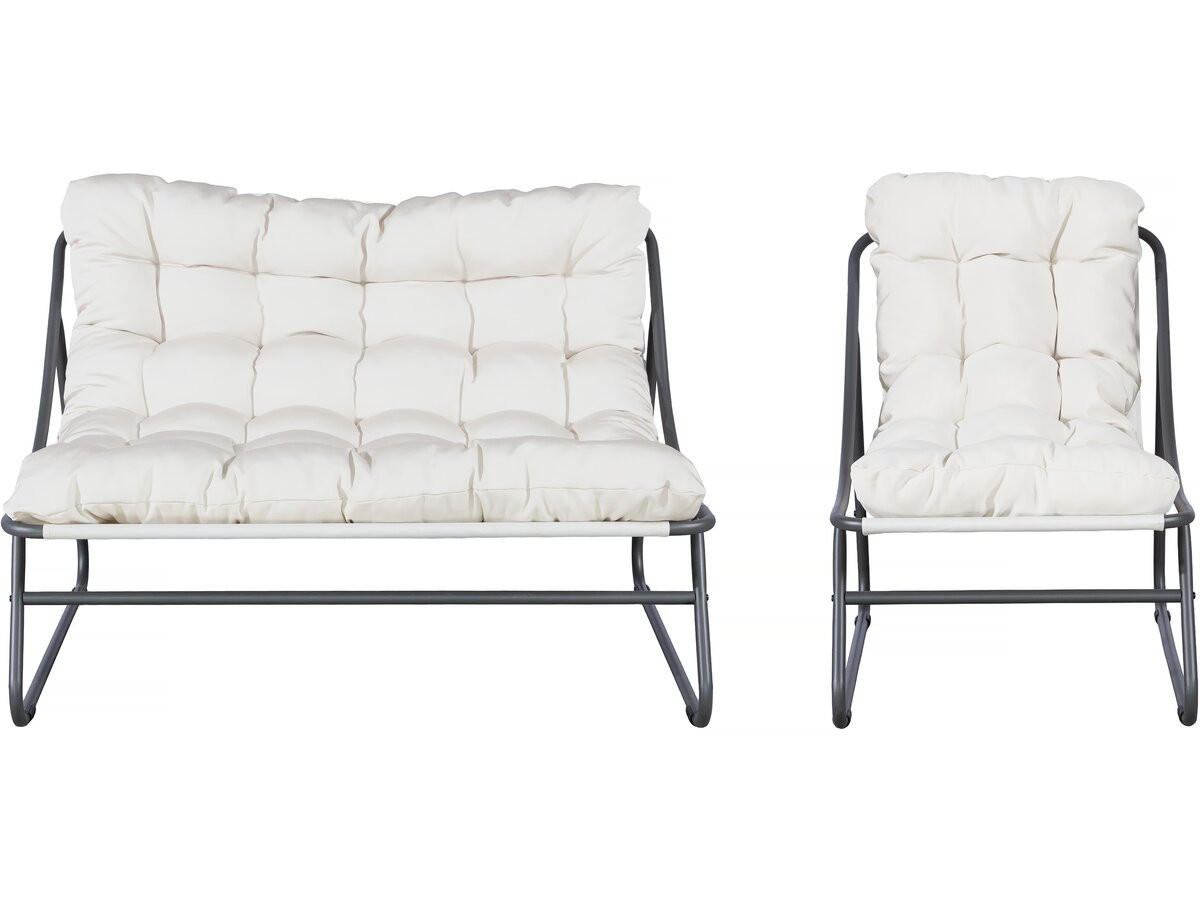 LOUNGEGARNITUR Aria 4-Sitzer Beige - Grau, Metall - Habitat Garten