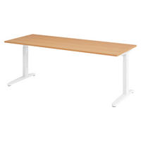 SCHREIBTISCH Serie-XB 80/200/74 cm in Buchefarben/Weiß - Buchefarben/Weiß, Holzwerkstoff (80/200/74cm) - bümö
