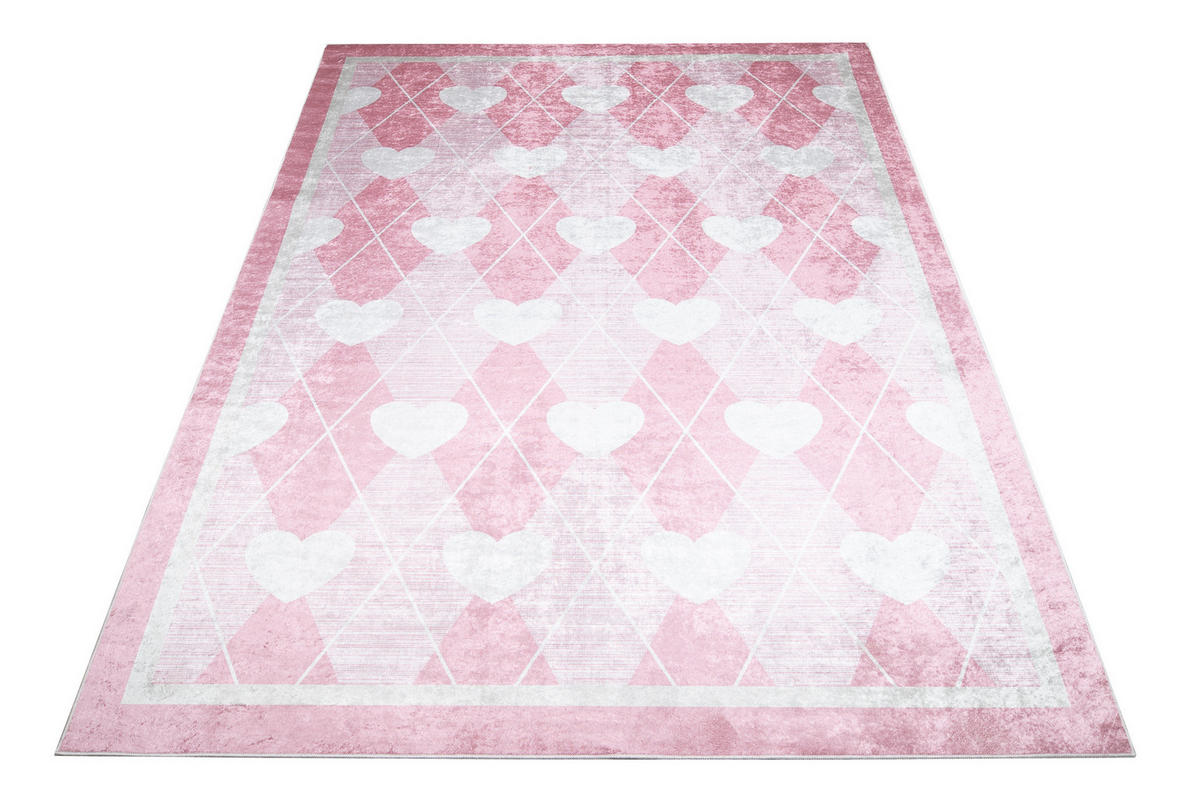 TEPPICH EMMA Rosa 160/230 cm - Rosa, Kunststoff (160/230cm) - Tapiso