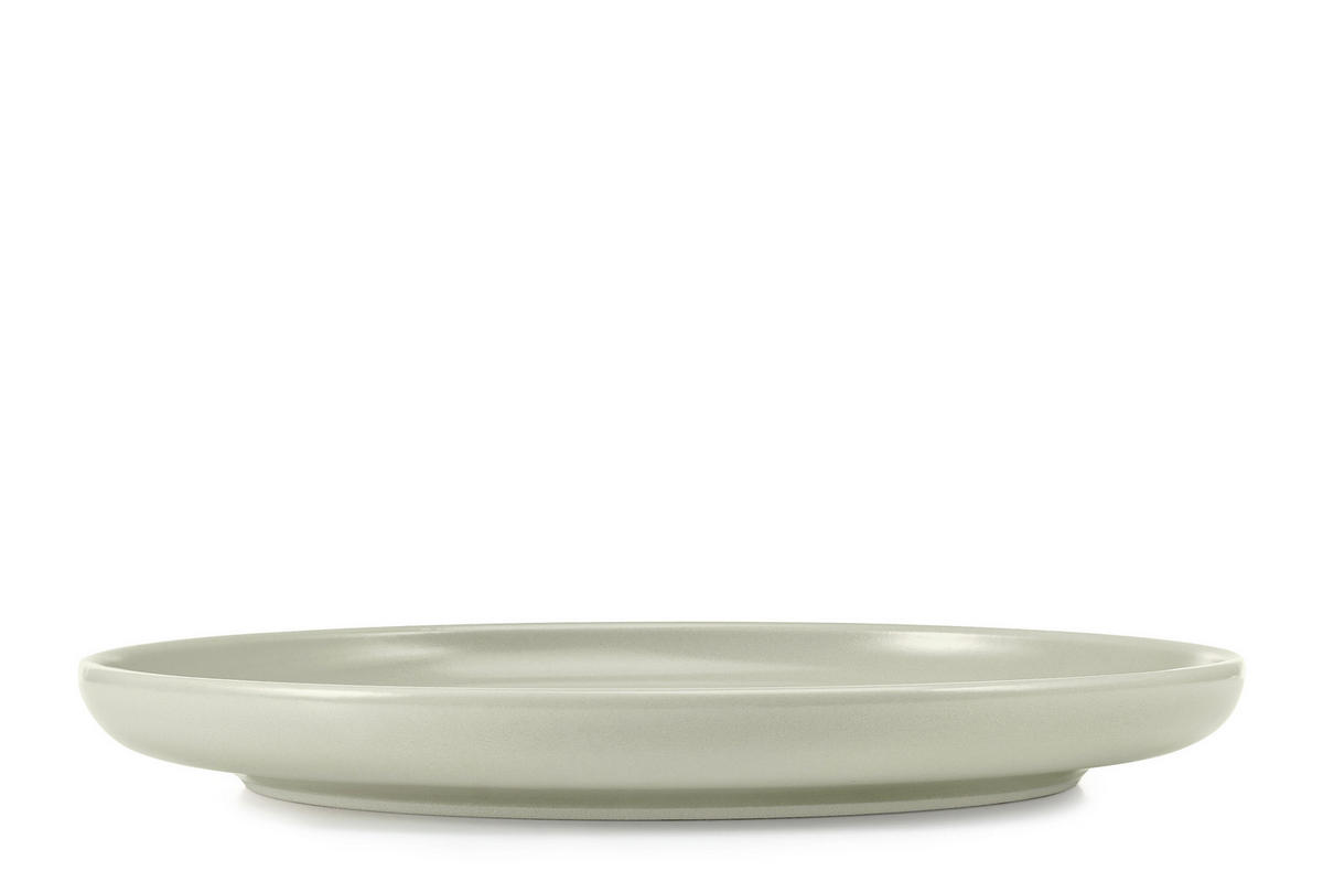 TELLER-SET VICTO 6-tlg Speiseteller, matt beige/grün/grau - Creme, Keramik (27cm) - KONSIMO®