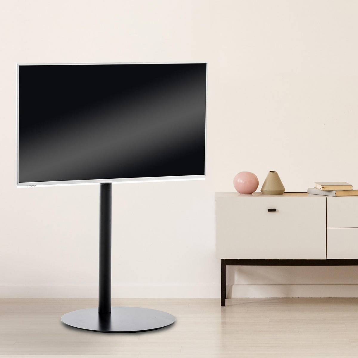 TV RACK Metall Schwarz-Matt - Schwarz, Metall (64/100/53cm) - CLP
