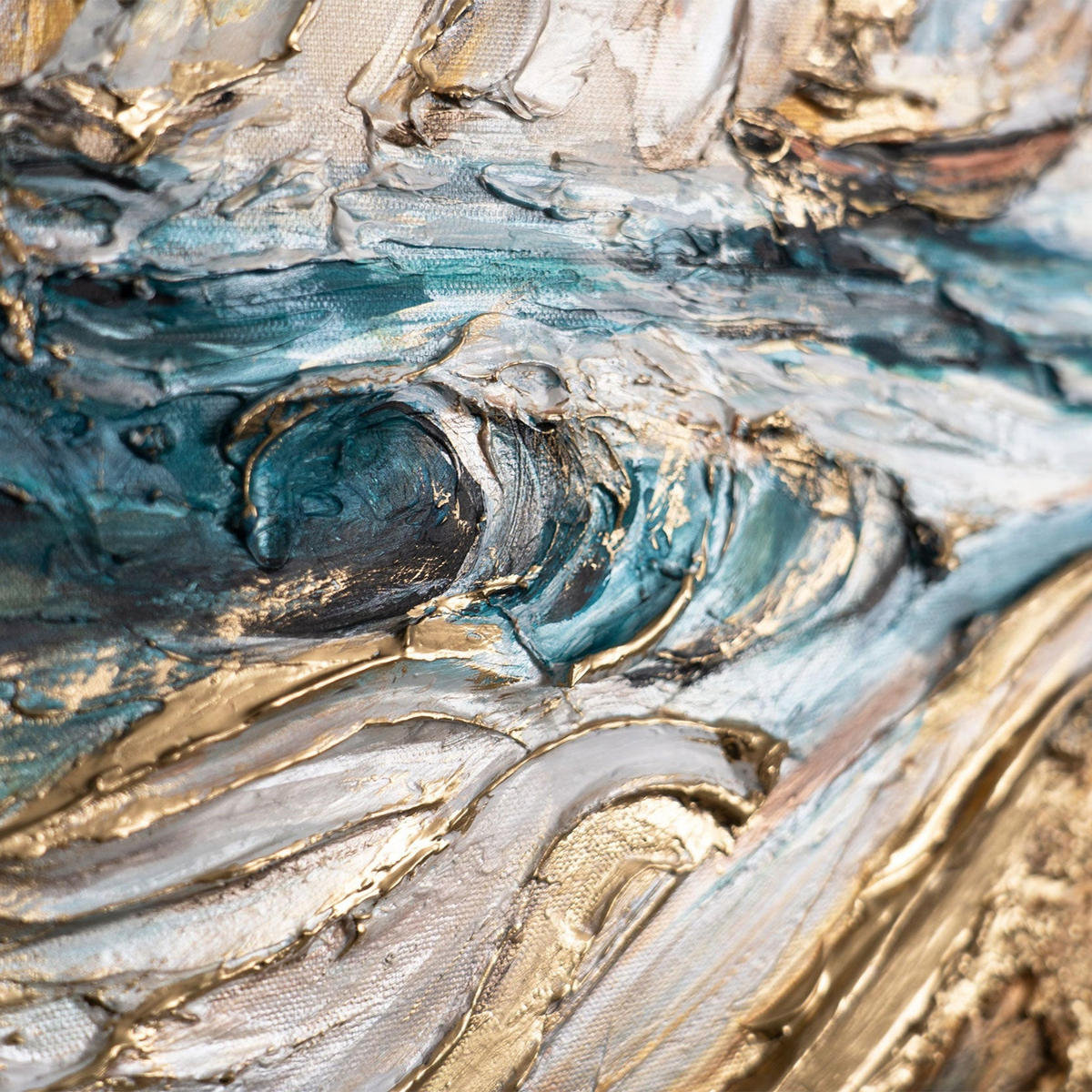 GEMÄLDE Zeitwellen Schattenfugenrahmen Grau 160x80 cm - Grau, Holz (160/80cm) - YS-art gallery