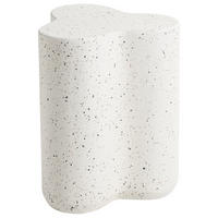 BEISTELLTISCH 32/37 cm Terrazzo Optik Cremeweiß Tellaro - Weiß, Keramik (32/37/46cm) - Beliani
