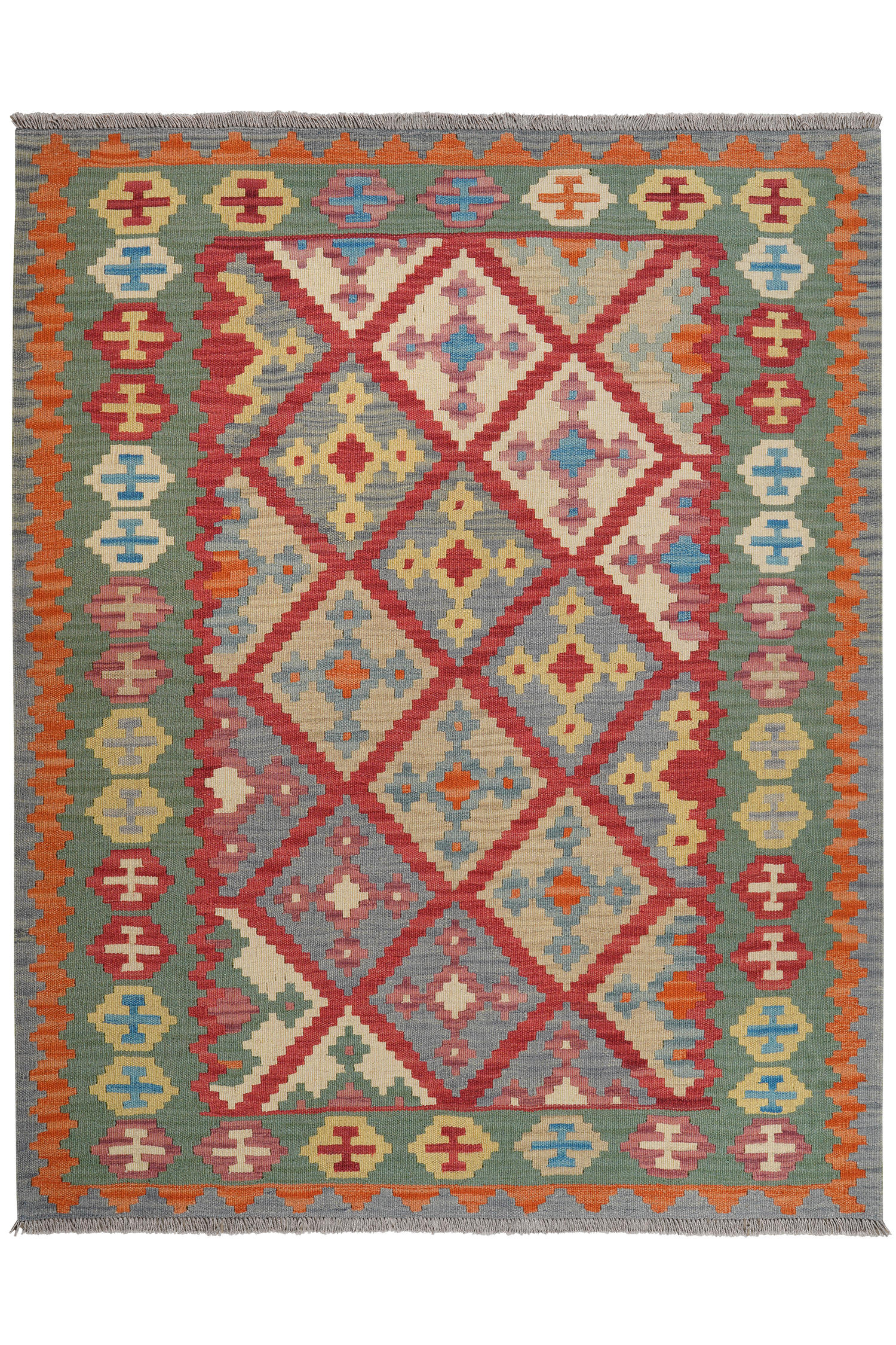 HANDWEBTEPPICH Kelim Gashgai Rot 197/158 cm Schurwolle - Rot, Textil (158/197cm) - Looma