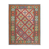 HANDWEBTEPPICH Kelim Gashgai Rot 197/158 cm Schurwolle - Rot, Textil (158/197cm) - Looma