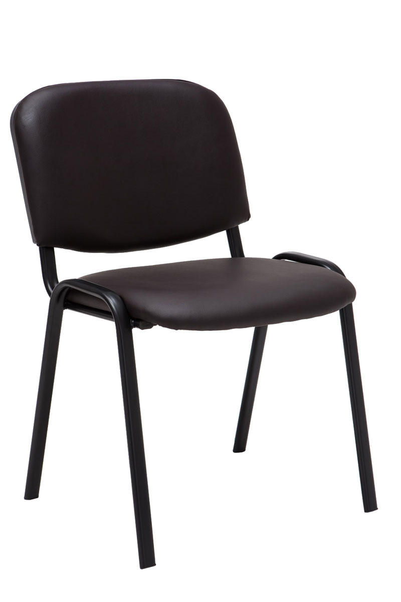 BESUCHERSTUHL Keen, Kunstleder mit Gestell Schwarz / Bezug Braun - Schwarz/Braun, Textil/Metall (54/79/48cm) - TPFLiving