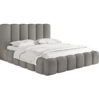 POLSTERBETT Serenity mit Bettkasten, Grau Boucle 180x200 cm - Birkefarben/Schwarz, Holz/Holzwerkstoff (180/200cm) - WFL GROUP