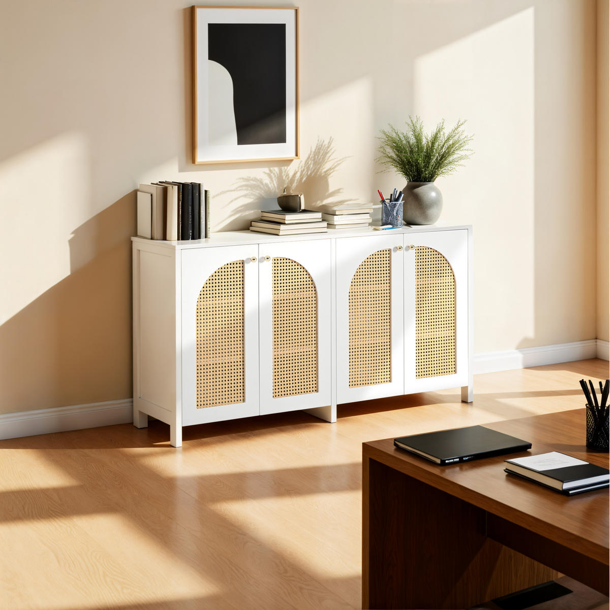 SIDEBOARD Weiß 145/80/40 cm - Weiß, Holzwerkstoff (80/40/145cm) - Urban Meuble