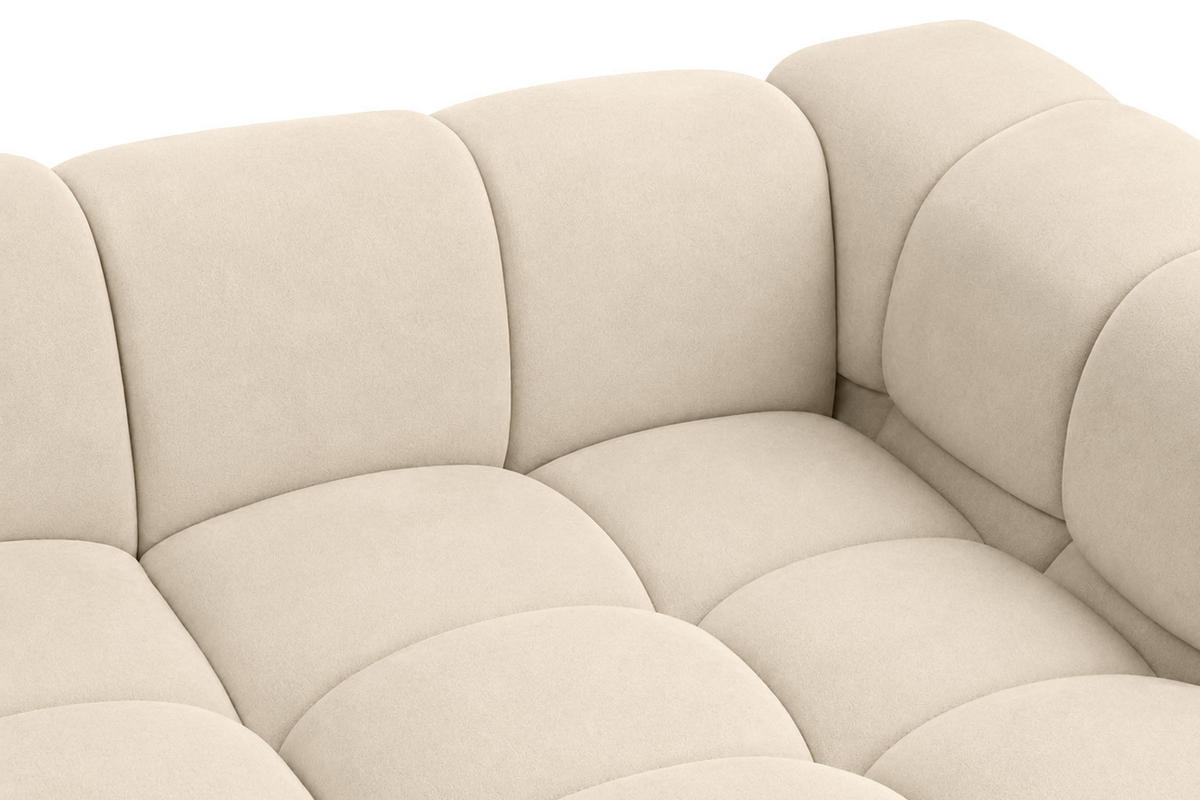 ECKSOFA L-Form, Veloursstoff Bluvel, Creme, Rechts, Averro XL - Creme, Holz (320/150cm) - Kaiser Möbel