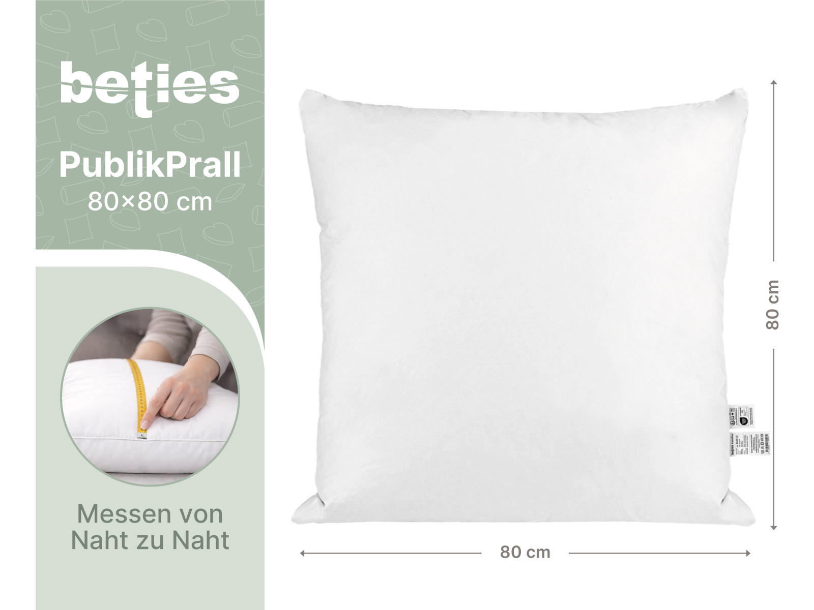 beties Heimtextil Federkissen Creme, Beige 80x80 cm