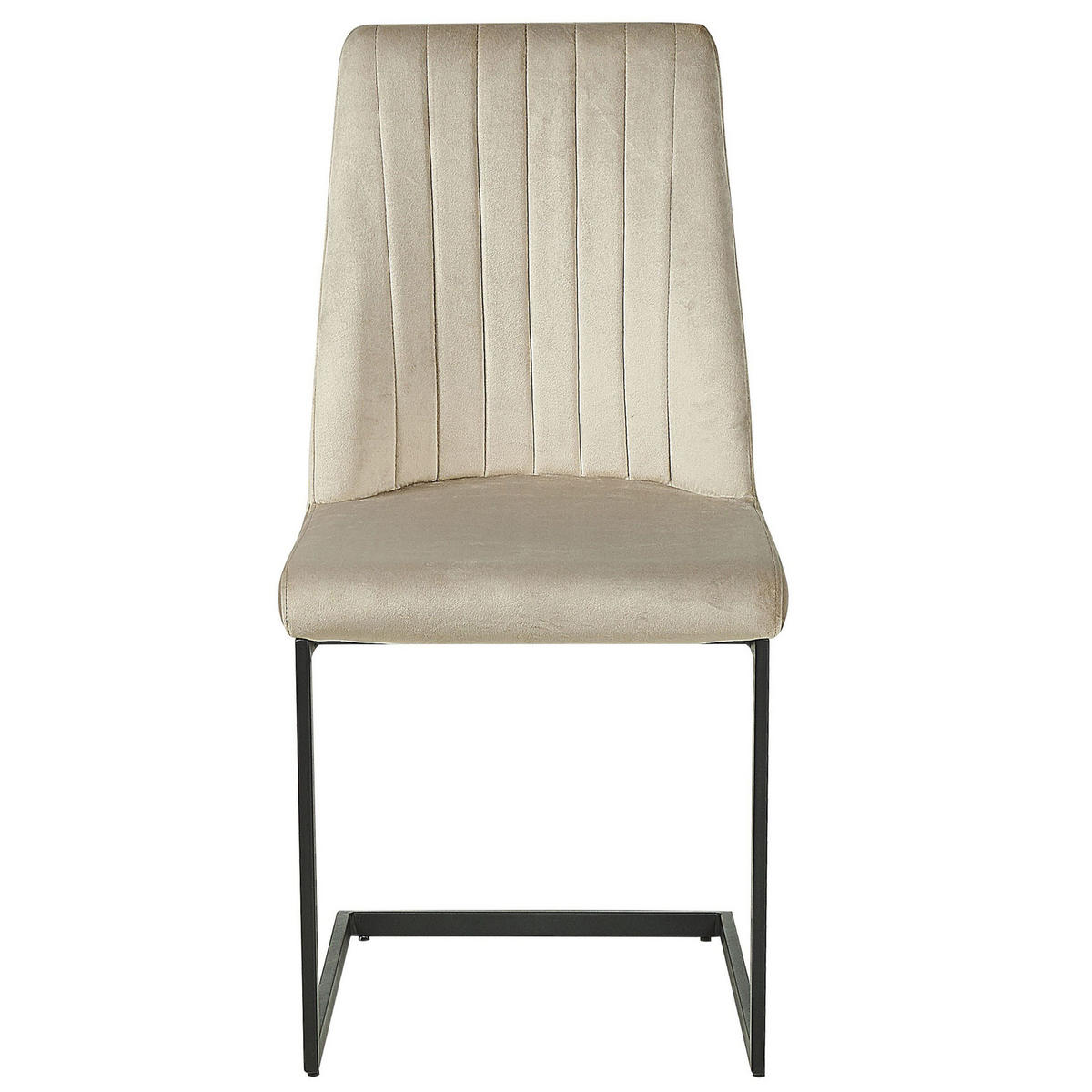 ESSZIMMERSTUHL 2er-Set Samtstoff Grau Lavonia - Grau, Textil/Metall (47/95/50cm) - Beliani