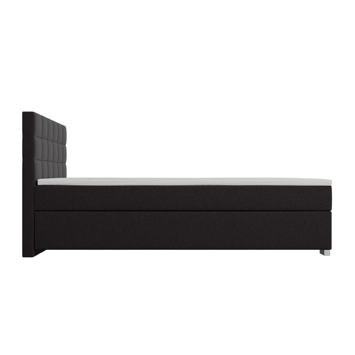 BOXBETT Seattle schwarz 180x200 cm Malmo-Stoff - Schwarz, Textil (180/200cm) - Juskys