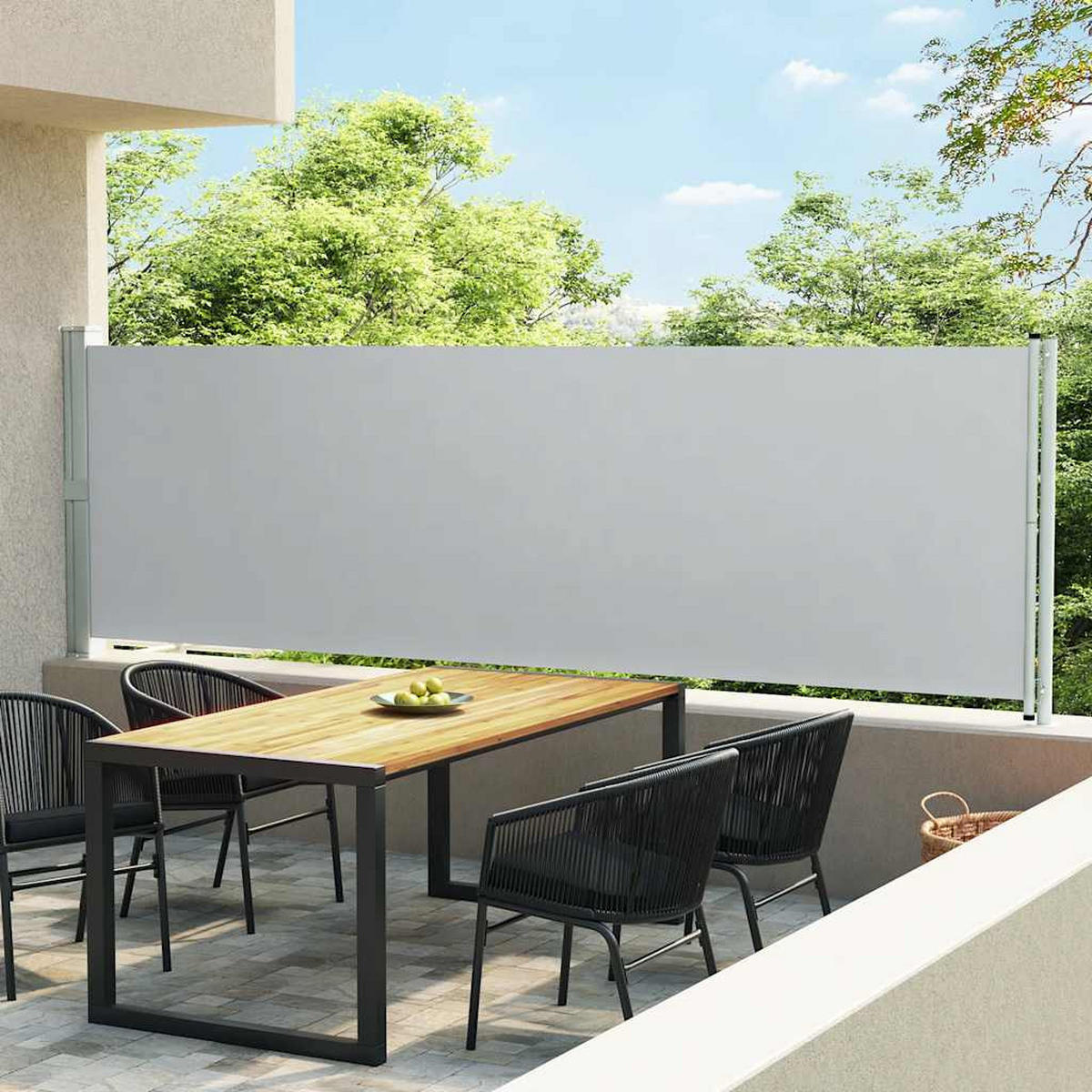 AUSZIEHBARE Seitenmarkise 140x600 cm Grau - Grau, Textil (600/140/600cm) - furnicato