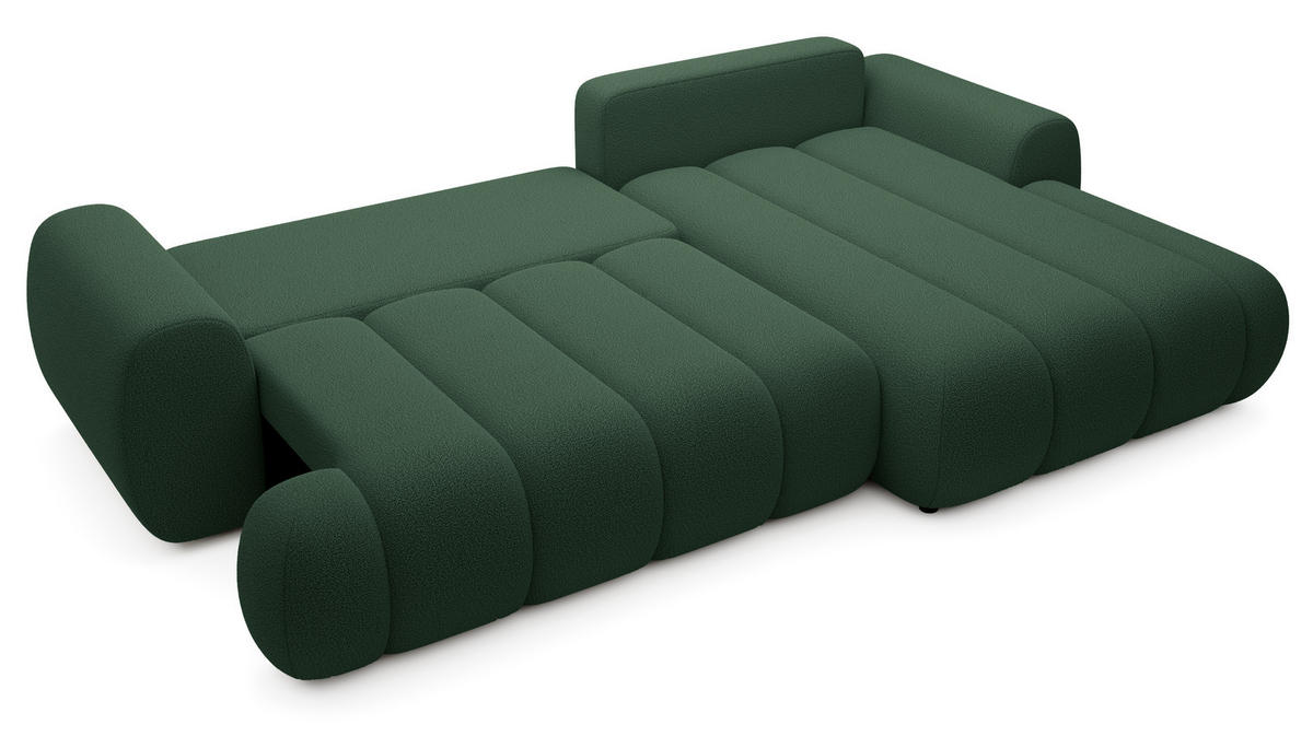 ECKSOFA mit Bettkasten Puro 270 cm, Rechts, Grün - Grün, Holz (168/272cm) - Emporius