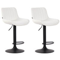 BARHOCKER 2er Set Lentos Kunstleder schwarz weiß - Schwarz/Weiß, Kunststoff/Metall (50/108/50cm) - TPFLiving