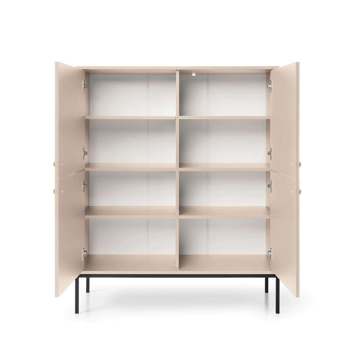 HIGHBOARD MONDO 104/125/39 cm mit 4 Türen Beige - Beige, Holzwerkstoff (104/125/39cm) - MASSENO
